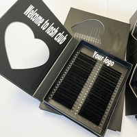 Extensions de cils en faux vison de haute qualité, mini plateau mat, noir foncé pur, courbure C/CC/D, volume cachemire