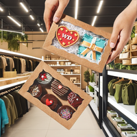 Boîtes cadeaux en papier kraft biodégradables et recyclables pour chocolats, avec fenêtre, estampage et revêtement UV, pour pâtisseries haut de gamme et supermarchés
