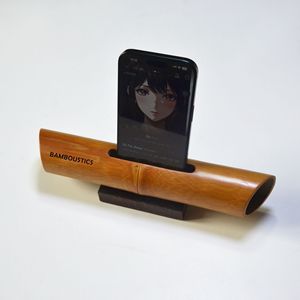 Bamboostics Bamboo Phone <b>Speaker</b> <b>Stand</b> Desktop Holder For Various Smartphones Creative Design - Product Image 4