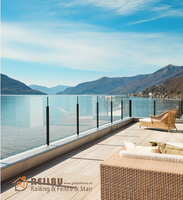 Poteau de balustrade en aluminium noir Reilbu avec fentes et base robuste, ne peut pas accueillir de main courante, installation facile, idéal pour les zones en bord de mer