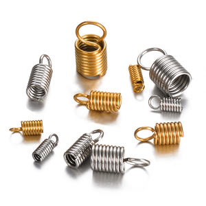 Embouts de cordon en acier inoxydable Attaches à ressort hélicoïdal pour résultats de terminateur de bijoux en cuir/corde - Product Image 2