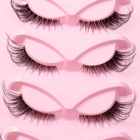 Vente en gros de faux cils allongeant la queue des yeux de la tige transparente, 5 paires de cils de renard de scène de maquillage quotidien