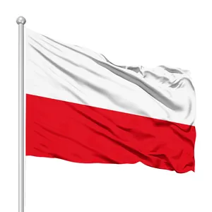 Hot Wholesale Poland National Flag 3x5 FT 150X90CM Banner- Vivid Color and UV Fade Resistant Poland Flag custom