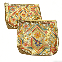Sac cadeau promotionnel brillant et tendance avec logo imprimé, pochette cosmétique personnalisée à paillettes, sac de beauté à fermeture éclair