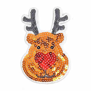 Lindo oso con sombrero PVC Lentejuelas Parche de hierro para proyectos de lienzo de Navidad DIY - Product Image 6