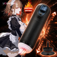 Godet de masturbation chauffant télescopique en silicone réaliste, rechargeable par USB, rotatif, 7 fréquences, automatique, pour hommes adultes, OEM ODM
