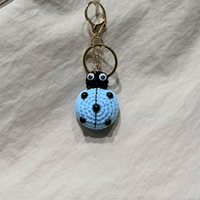 Porte-clés en crochet insecte mignon, breloques de sac personnalisées faites à la main, porte-clés amigurumi en crochet, porte-clés en peluche douce en forme de coccinelle, cadeaux