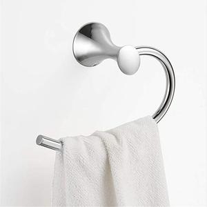 Ensemble d'accessoires de salle de bain à fixer au mur, comprenant une barre porte-serviettes simple, un anneau porte-serviettes, un porte-papier toilette - Chrome poli - Product Image 3