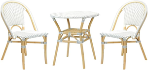 Aluminum Frame Outdoor Bistro <b>Set</b> with Solid Wood Top Garden Dining Table and 4 Chairs-Weather Resistant - Product Image 2