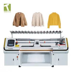 TWH Meilleure vente machine à tricoter plate jacquard pour pull 52 pouces Système double entièrement automatique