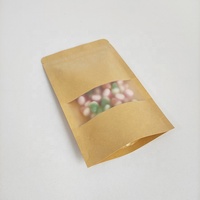 Sac de sacs 20x30cm à emballage écologique à fermeture éclair à prix attractif Pochette debout en papier kraft avec fenêtre