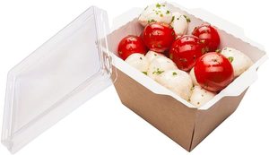 Boîte à déjeuner jetable en papier Kraft, conteneur alimentaire à emporter, couvercles transparents, vendu séparément - Product Image 6