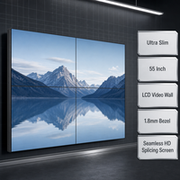 Mur vidéo LCD ultra-fin de 55 pouces avec cadre de 1,8 mm, écran HD sans soudure pour salle d'exposition, bureau, hall d'entrée