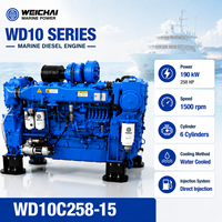 Moteur diesel marin SCDC Weichai WD10C258-15 190 kW 258 CV 1500 tr/min, moteur de bateau 6 cylindres pour bateau de pêche, bateau de travail
