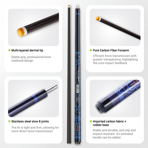 Nouvelle conception 2026, Vente chaude d'usine, Queue de billard de type Punch & Jump Stick, longueur 58 pouces, avec <span class=keywords><strong>pointe</strong></span> de 11.5/11.8/12.5/12.9mm - Product Image 4