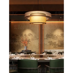 Handmade Chinese Style Round Pendant <b>Light</b> E27 Switch Control For <b>Dining</b> Room Tea House Hotel Chandeliers - Product Image 2