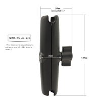 Adaptateur de fixation pour téléphone de voiture/vélo 6CM 9CM 15CM, support de téléphone réglable avec bras à double rotule pour Ram