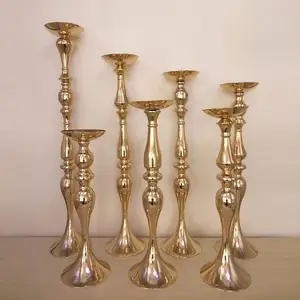 Todo o tamanho de Ouro de Luxo Ferro Titular Vaso de Flores Vaso de Decoração Do Casamento De Metal