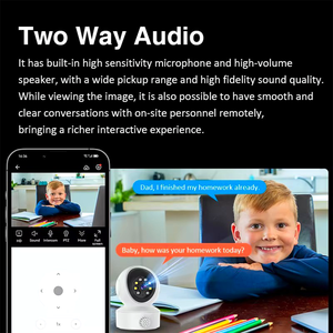 מצלמת אבטחה פנימית זיהוי גז עשן פורמלדהיד זיהוי אנושי חכם אחסון ענן חיישן CMOS 3MP סיבוב-הטיה - Product Image 5