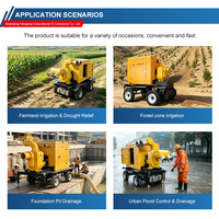 Pompe centrifuge auto-amorçante diesel haute pression de 4 pouces pour irrigation agricole avec remorque