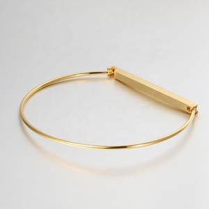 Trang Sức Thời Trang Mỏng Flat Bar Cuff Bracelet Vàng Màu <span class=keywords><strong>Bangle</strong></span> Bracelet Đối Với Phụ Nữ Vòng Tay Bangles Bán Buôn B4262 - Product Image 3