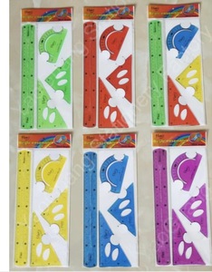 Cung Cấp Trực Tiếp-Bốn Mảnh Bộ 30Cm Màu Mềm Nhựa Thẳng Cai Trị Và 2 Tam Giác Thước Đo Công Cụ - Product Image 6