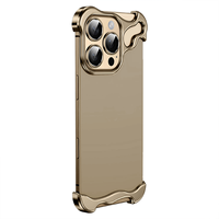 Coque de téléphone Coussinets d'angle en forme spéciale en métal sans cadre Couverture de téléphone portable Coin de caméra en métal Différentes couleurs pour IPhone
