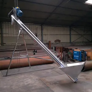 Flexible Powder Feeding Stainless Steel 304 Screw Feeder Conveyor Food Mushroom Fertilizer Auger Conveyor With Hopper