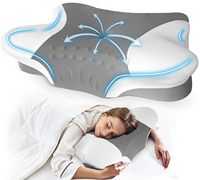 Soulagement de la douleur Contour Ergonomique Orthopédique en Forme de Papillon Conception Sommeil Cou Oreillers Blanc Gris Cervical Mousse à Mémoire Oreiller de Lit