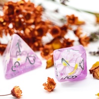 Pour Udixi Purple Flower Resin Dice Polyhedral RPG Donjons et Dragons Accessoire