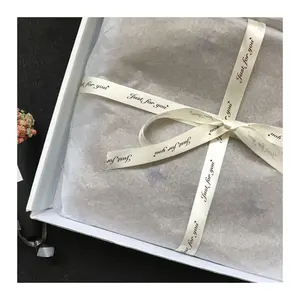 Rolo de papel de tecido para embrulho de roupas com fita de cetim para flores/presentes/joias/sapatos, logotipo de marca personalizado de luxo