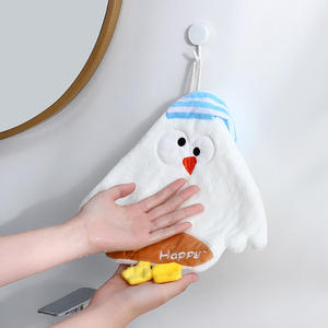 Serviettes de toilette mignonnes, serviettes à main Click Nightcap, design double épaisseur, matériau doux pour la peau, serviettes à main avec boucles de suspension pour usage domestique - Product Image 4