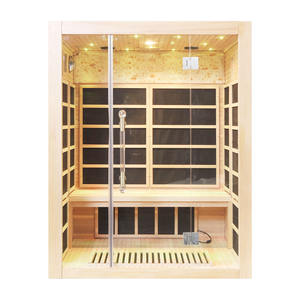 Sauna Interior de Infrarrojos Lejanos para 3 Personas con Bajo EMF, Construcción Ecológica de Madera de Hemlock Sólida, Vapor Seco, Apta para Apartamentos - Product Image 1