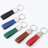 Porte-clés en cuir en gros, personnalisable avec logo, porte-clés vierge en similicuir et métal gravable au laser avec logo d'entreprise