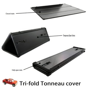 Venta caliente 4x4 camioneta cubierta de cama accesorios tri-fold Tonneau cubierta para Isuzu Dmax <span class=keywords><strong>Chevrolet</strong></span> Silverado 1500 Dodge Ram JAC - Product Image 3