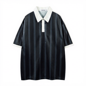 Classic Retro Vintage Football Jersey Short Sleeve Breathable Quick Dry V-neck Unisex Summer Stripe Letter Print Color Block - Product Image 2