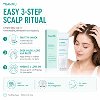 Serum Kulit Kepala Cica PDRN dengan Aplikator Kuas Terintegrasi, Menghidrasi dengan Eksosom, Tidak Berminyak, Menenangkan Perawatan Kulit Kepala, Memperkuat Akar Rambut