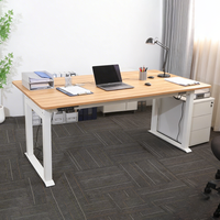 Table électrique réglable en hauteur avec 4 pieds, bureau debout à double moteur pour la maison et le bureau