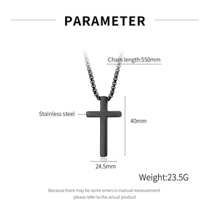 Collar con Colgante <span class=keywords><strong>de</strong></span> <span class=keywords><strong>Cruz</strong></span> Negra <span class=keywords><strong>de</strong></span> Acero Inoxidable para <span class=keywords><strong>Hombre</strong></span>, Estilo Retro, Minimalista, Punk, Cadena con <span class=keywords><strong>Cruz</strong></span>, Joyería Religiosa para <span class=keywords><strong>Hombre</strong></span> - Product Image 6