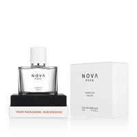 Bouteilles de parfum au design moderne Forme ovale 50ml 60ml Parfums en cristal Bouteille vide Bouteille de parfum de luxe personnalisée avec boîte d'emballage