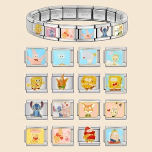 Breloques personnalisées avec logo, style anime et dessin animé, compatibles avec les bracelets italiens de 9 mm en acier inoxydable 304, pour la fabrication de bijoux, perles DIY, cadeaux - Product Image 1