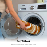 Tapis de bain moelleux en chenille antidérapant et absorbant, lavable pour la douche et l'entrée de la salle de bain