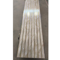 Panneau mural et de plafond en PVC laminé, panneau mural cannelé pour l'Inde, 300*8mm, ligne dorée