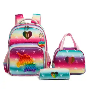 Competitive Price Smiggle School Bags Macaron Unicorn Girls Kids Backpack With Lunch Box And Water Bottle Backpack Bag