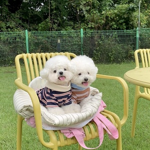 Robe d'été rayée pour chien avec col et boutons décoratifs, jolie jupe pour animaux de compagnie pour petits chiens, chats, chiots et chatons, usage quotidien - Product Image 3
