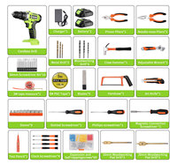 Perceuse sans fil Feihu Factory, ensemble de 108 pièces, perceuse électrique 21V, batterie Li-ion, tournevis sans fil