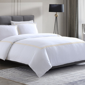 Ensemble de housse de <span class=keywords><strong>couette</strong></span> en satin de coton blanc certifié OEKO-TEX, ultra doux, haute densité, 60s 300TC, motif géométrique, luxe - Product Image 5