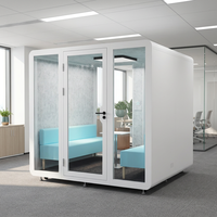 Cabine de bureau acoustique modulaire insonorisée pour appels téléphoniques, réunions confidentielles, interviews et diffusion