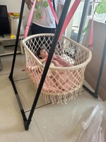Panier suspendu en macramé bohème Zxm pour bébé, fauteuil à bascule en macramé, panier de berceau, hamac suspendu