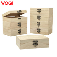 WOQI Crafts Boîte en bois Petit souvenir Bijoux en bambou Coffre au trésor Boîte cadeau décorée au laser pour l'affichage à la maison